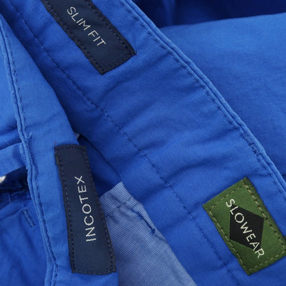 【新品】インコテックス スローウェア INCOTEX SLOWEAR SUMMER POPELINO ストレッチ コットン ショートパンツ ブルー【サイズ46】【 状態ランクN 】【 メンズ 】