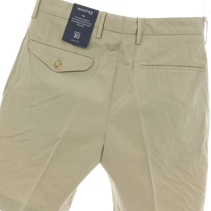 【新品】インコテックス スローウェア INCOTEX SLOWEAR SUMMER POPELINO ストレッチ コットン ショートパンツ ベージュ【サイズ44】【 状態ランクN 】【 メンズ 】