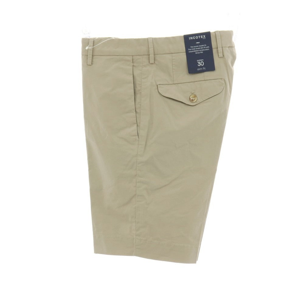【新品】インコテックス スローウェア INCOTEX SLOWEAR SUMMER POPELINO ストレッチ コットン ショートパンツ ベージュ【サイズ44】【 状態ランクN 】【 メンズ 】