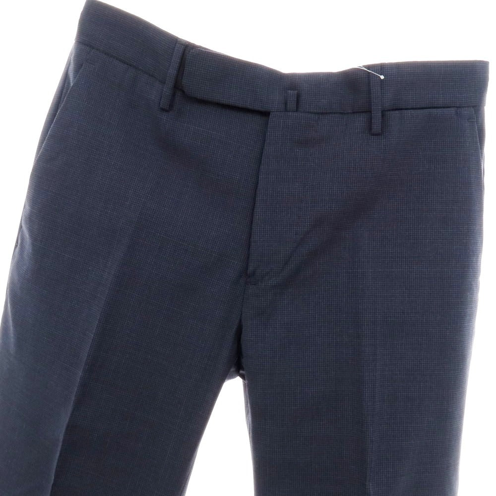 【新品】インコテックス スローウェア INCOTEX SLOWEAR 30型 slim fit ストレッチウール カジュアルスラックスパンツ ネイビーxブラック【 42 】【 状態ランクN 】【 メンズ 】