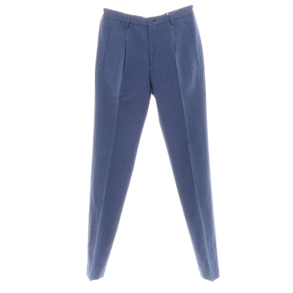 【新品】インコテックス スローウェア INCOTEX SLOWEAR 54型 tapered fit レーヨンコットン カジュアルスラックスパンツ ブルーxダークネイビー【 44L 】【 状態ランクN 】【 メンズ 】