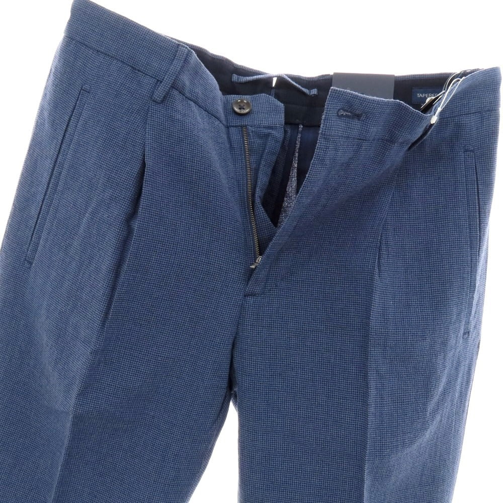 【新品】インコテックス スローウェア INCOTEX SLOWEAR 54型 tapered fit レーヨンコットン カジュアルスラックスパンツ ブルーxダークネイビー【 44L 】【 状態ランクN 】【 メンズ 】