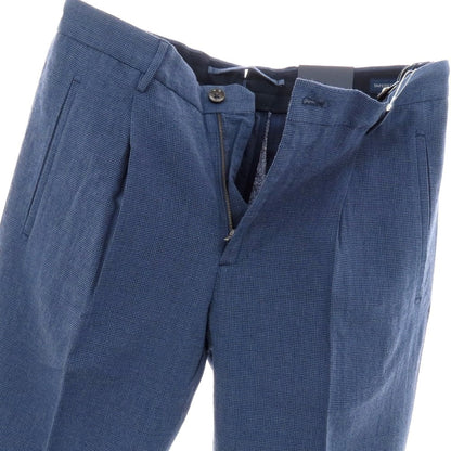 【新品】インコテックス スローウェア INCOTEX SLOWEAR 54型 tapered fit レーヨンコットン カジュアルスラックスパンツ ブルーxダークネイビー【 44L 】【 状態ランクN 】【 メンズ 】