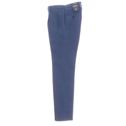 【新品】インコテックス スローウェア INCOTEX SLOWEAR 54型 tapered fit レーヨンコットン カジュアルスラックスパンツ ブルーxダークネイビー【 44L 】【 状態ランクN 】【 メンズ 】