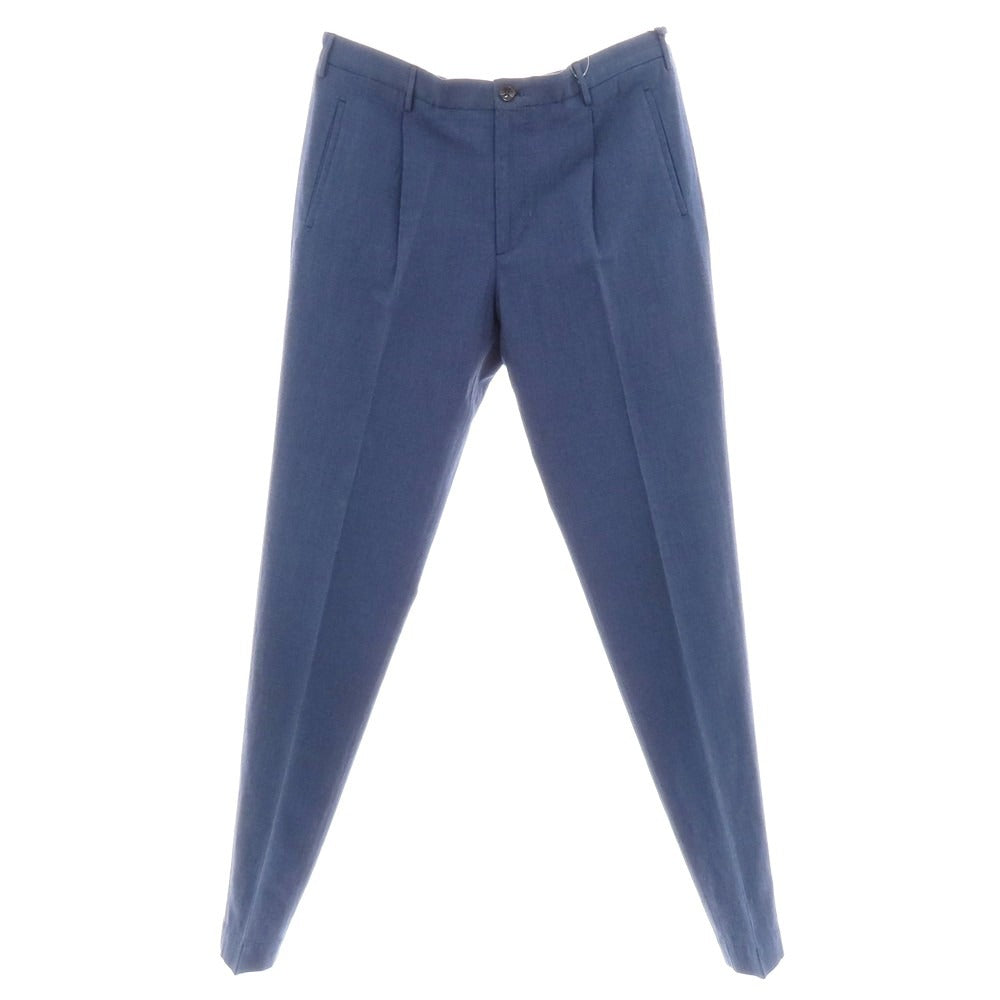 【新品】インコテックス スローウェア INCOTEX SLOWEAR 54型 tapered fit レーヨンコットン カジュアルスラックスパンツ ブルーxダークネイビー【 52L 】【 状態ランクN 】【 メンズ 】