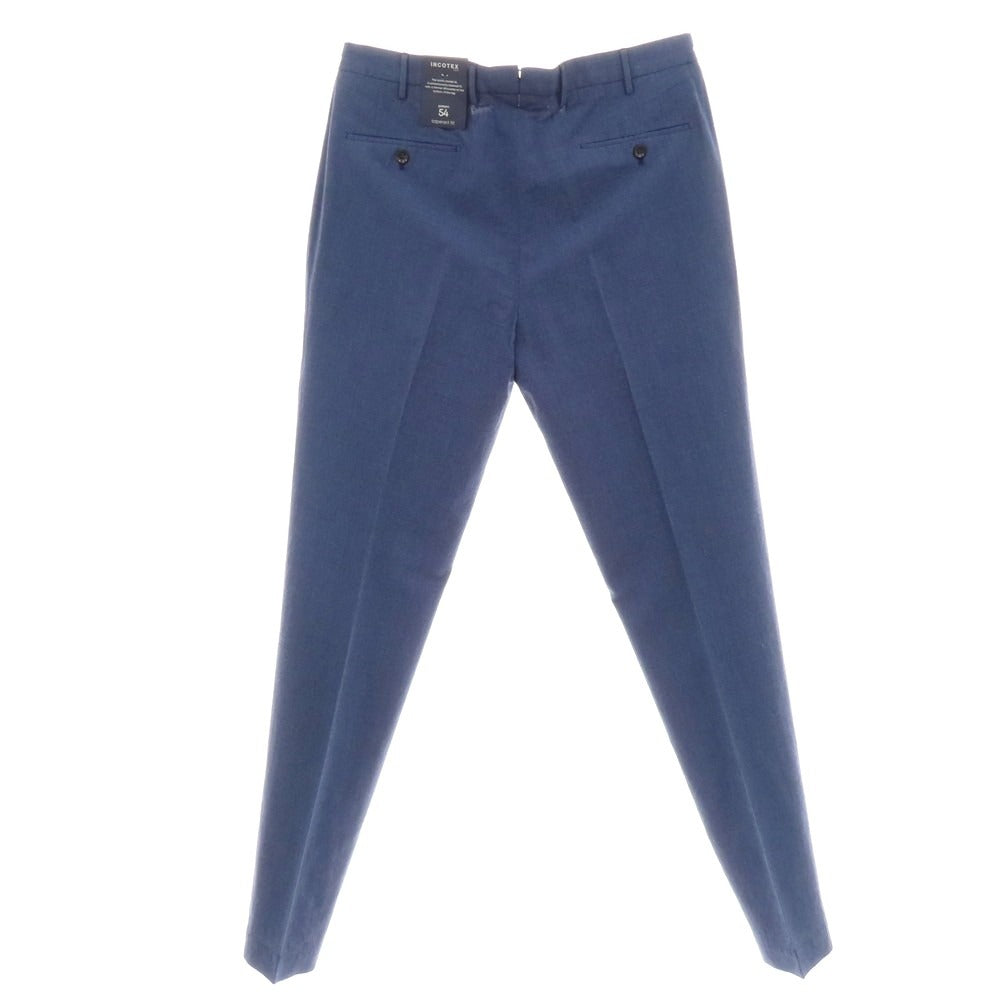 【新品】インコテックス スローウェア INCOTEX SLOWEAR 54型 tapered fit レーヨンコットン カジュアルスラックスパンツ ブルーxダークネイビー【 サイズ52L 】【 状態ランクN 】【 メンズ 】 [DPD]