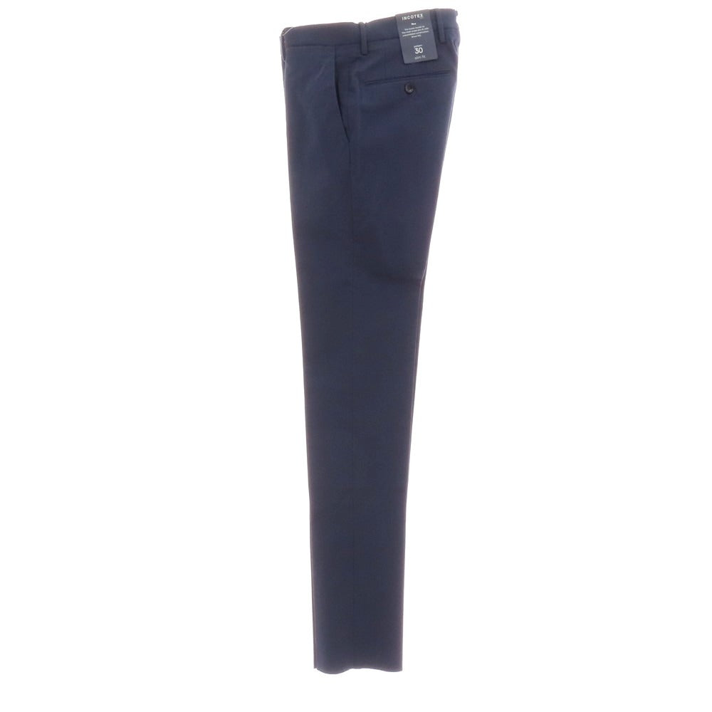 【新品】インコテックス スローウェア INCOTEX SLOWEAR 30型 slim fit コットンポリエステル カジュアルスラックスパンツ ネイビー【 42 】【 状態ランクN 】【 メンズ 】