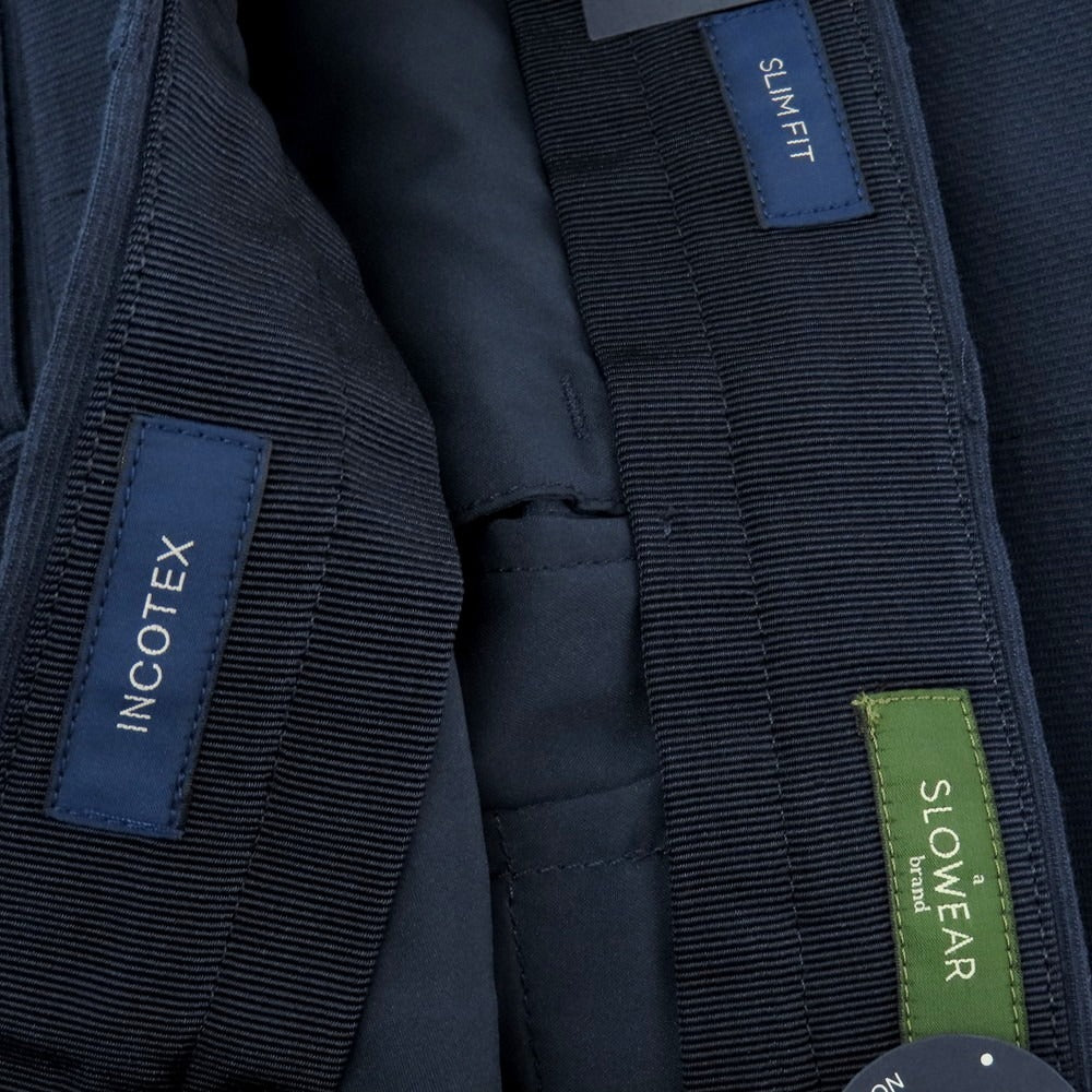 【新品】インコテックス スローウェア INCOTEX SLOWEAR 30型 slim fit コットンポリエステル カジュアルスラックスパンツ ネイビー【 42 】【 状態ランクN 】【 メンズ 】