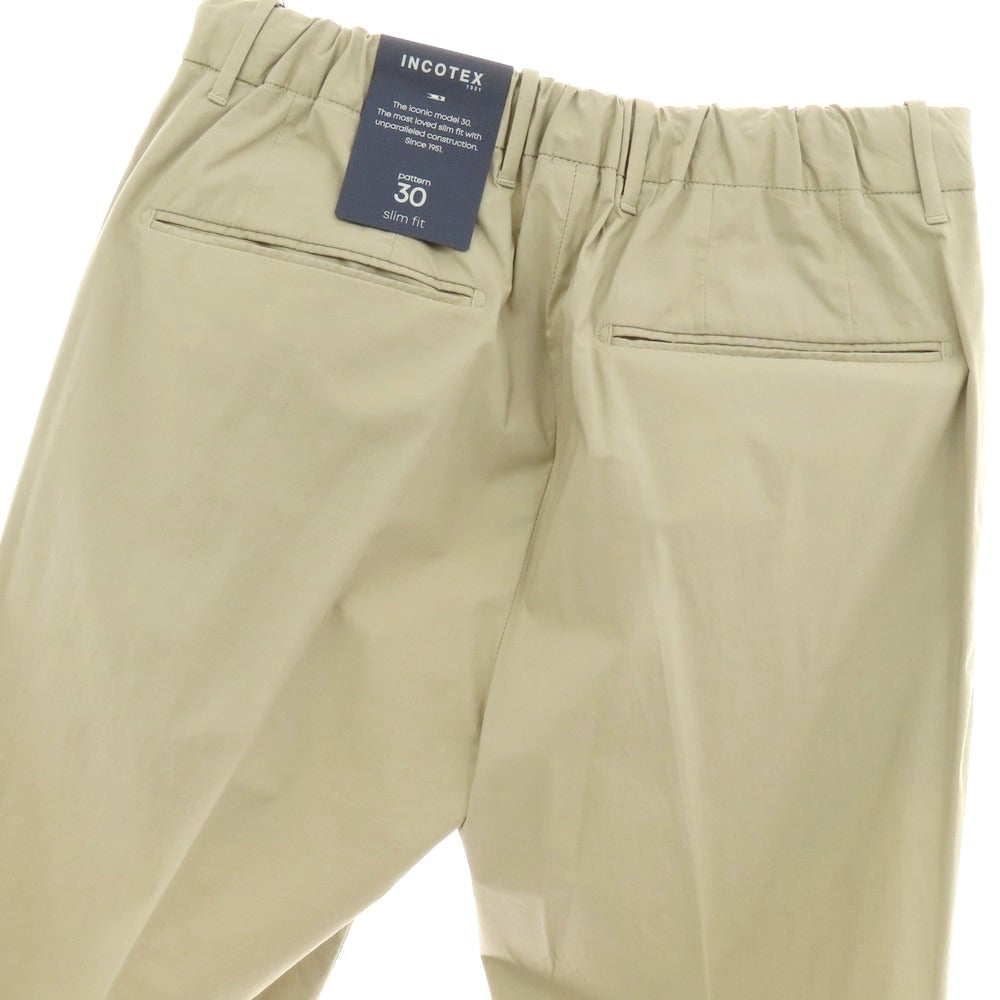 【新品】インコテックス スローウェア INCOTEX SLOWEAR 30型 slim fit ストレッチコットン イージースラックスパンツ ベージュ【 44 】【 状態ランクN 】【 メンズ 】