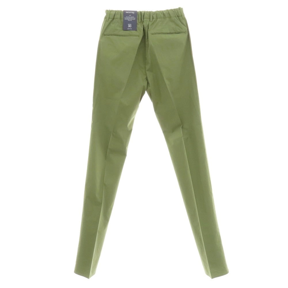 【新品】インコテックス スローウェア INCOTEX SLOWEAR 30型 slim fit ストレッチコットン イージースラックスパンツ オリーブグリーン【サイズ44】【 状態ランクN 】【 メンズ 】 [EPD]