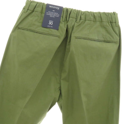 【新品】インコテックス スローウェア INCOTEX SLOWEAR 30型 slim fit ストレッチコットン イージースラックスパンツ オリーブグリーン【 44 】【 状態ランクN 】【 メンズ 】