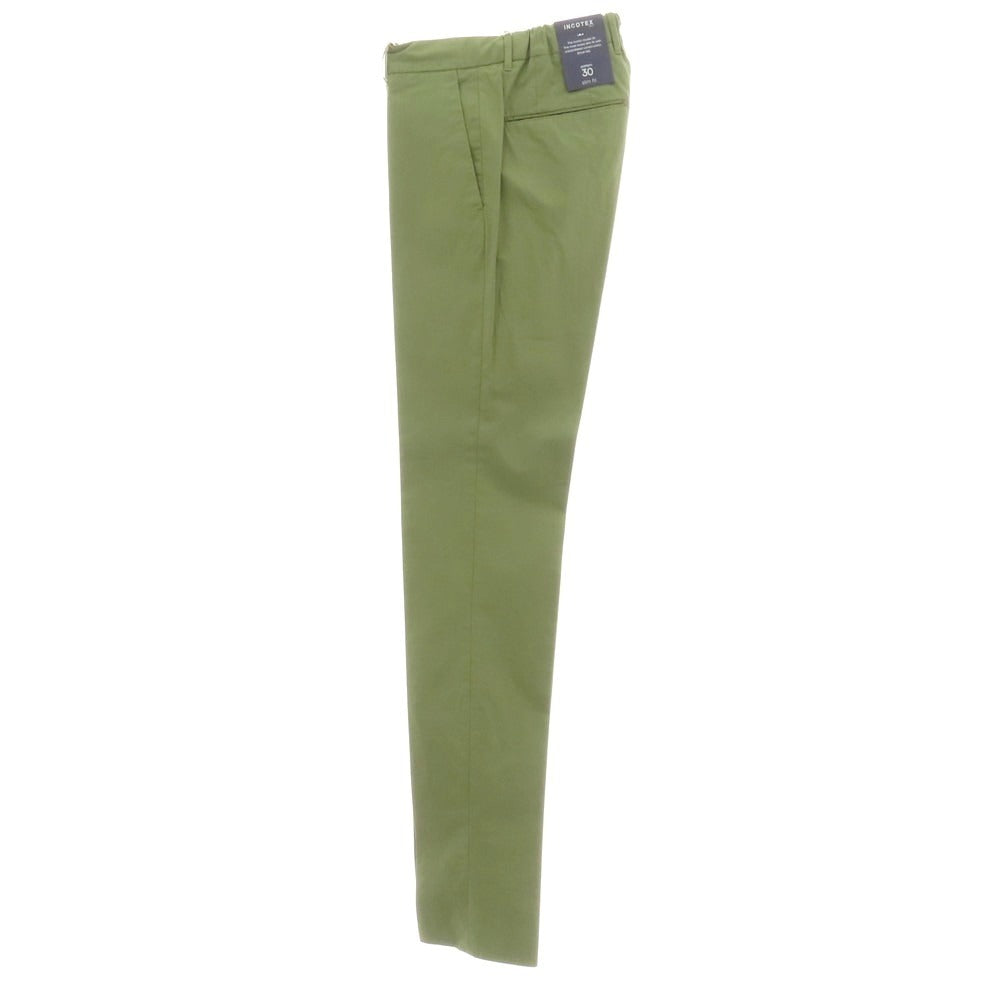 【新品】インコテックス スローウェア INCOTEX SLOWEAR 30型 slim fit ストレッチコットン イージースラックスパンツ オリーブグリーン【サイズ44】【 状態ランクN 】【 メンズ 】 [EPD]