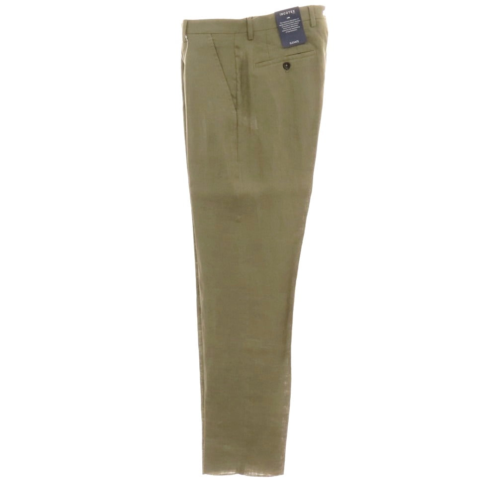 【新品】インコテックス スローウェア INCOTEX SLOWEAR ELEVATE ストレッチリネン カジュアルスラックスパンツ カーキ【 46 】【 状態ランクN 】【 メンズ 】