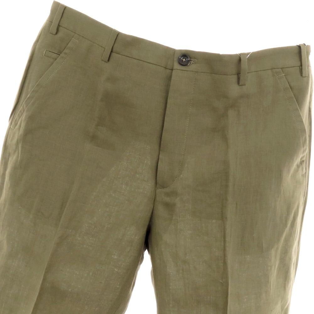 【新品】インコテックス スローウェア INCOTEX SLOWEAR ELEVATE ストレッチリネン カジュアルスラックスパンツ カーキ【 50 】【 状態ランクN 】【 メンズ 】