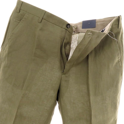 【新品】インコテックス スローウェア INCOTEX SLOWEAR ELEVATE ストレッチリネン カジュアルスラックスパンツ カーキ【 50 】【 状態ランクN 】【 メンズ 】