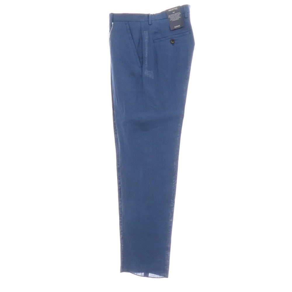 【新品】インコテックス スローウェア INCOTEX SLOWEAR ELEVATE ストレッチリネン カジュアルスラックスパンツ ブルー系【 46 】【 状態ランクN 】【 メンズ 】