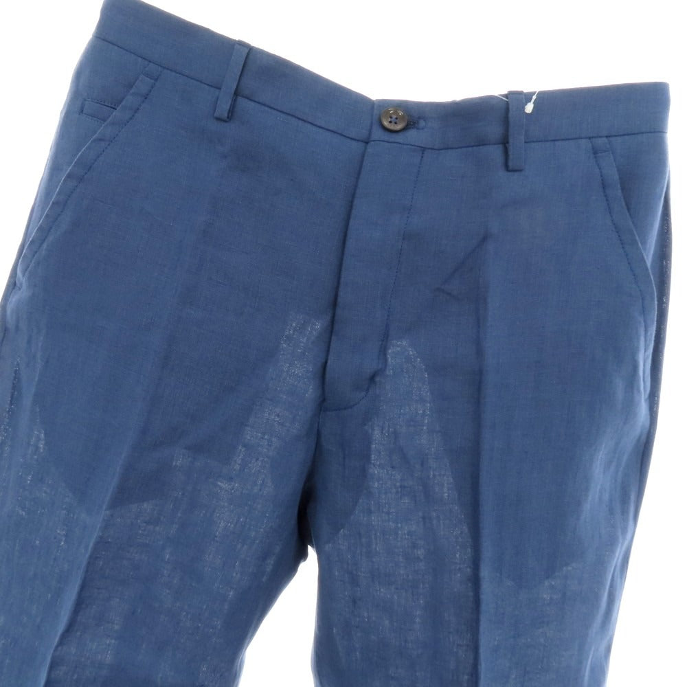 【新品】インコテックス スローウェア INCOTEX SLOWEAR ELEVATE ストレッチリネン カジュアルスラックスパンツ ブルー系【 48 】【 状態ランクN 】【 メンズ 】