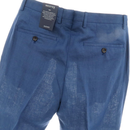 【新品】インコテックス スローウェア INCOTEX SLOWEAR ELEVATE ストレッチリネン カジュアルスラックスパンツ ブルー系【 48 】【 状態ランクN 】【 メンズ 】