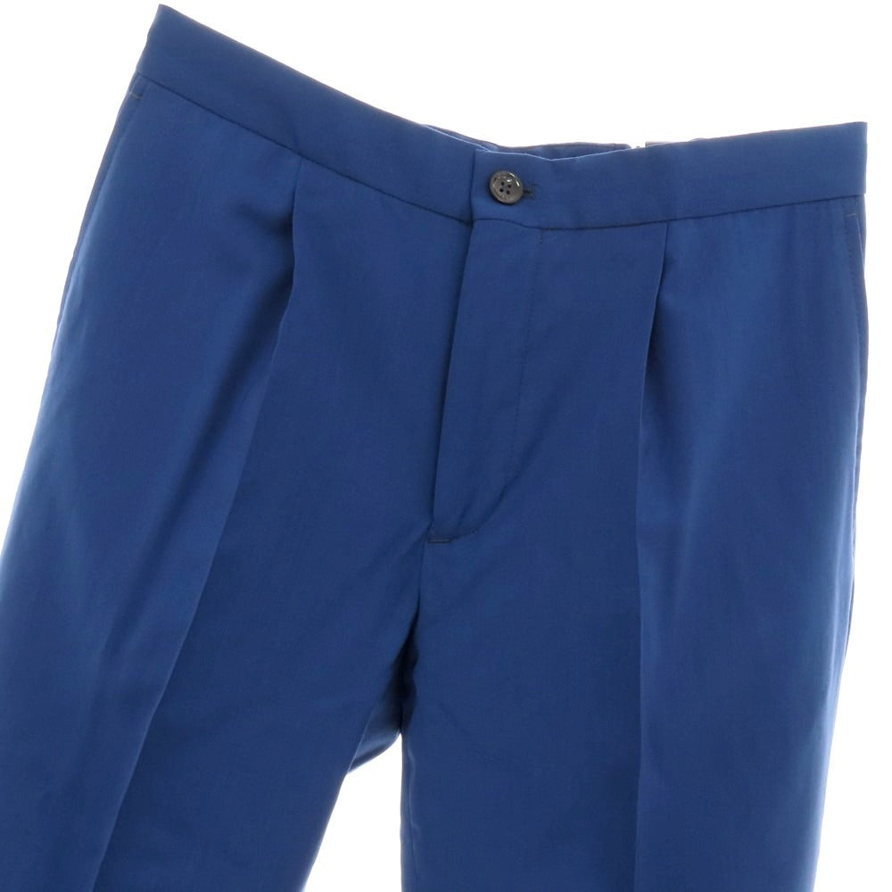 【新品】インコテックス スローウェア INCOTEX SLOWEAR 54型 tapered fit ウール イージースラックスパンツ ブルー系【 48 】【 状態ランクN 】【 メンズ 】