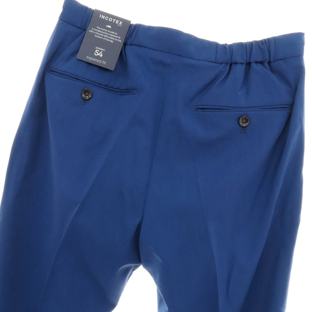 【新品】インコテックス スローウェア INCOTEX SLOWEAR 54型 tapered fit ウール イージースラックスパンツ ブルー系【サイズ48】【 状態ランクN 】【 メンズ 】[CPD]