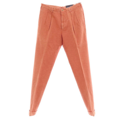 【新品アウトレット】インコテックス スローウェア INCOTEX SLOWEAR ELEVATE ストレッチコットンリネン カジュアルスラックスパンツ ピンクオレンジ【 48L 】【 状態ランクN- 】【 メンズ 】