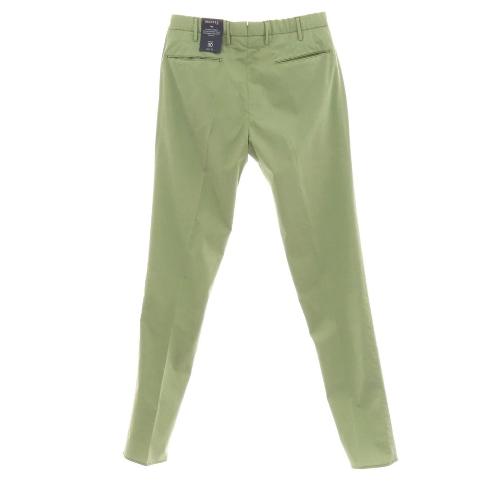 【新品アウトレット】インコテックス スローウェア INCOTEX SLOWEAR 30型 slim fit コットンポリエステル カジュアルスラックスパンツ セージグリーン系【 50 】【 状態ランクN- 】【 メンズ 】