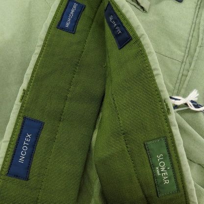 【新品アウトレット】インコテックス スローウェア INCOTEX SLOWEAR 30型 slim fit コットンポリエステル カジュアルスラックスパンツ セージグリーン系【 50 】【 状態ランクN- 】【 メンズ 】