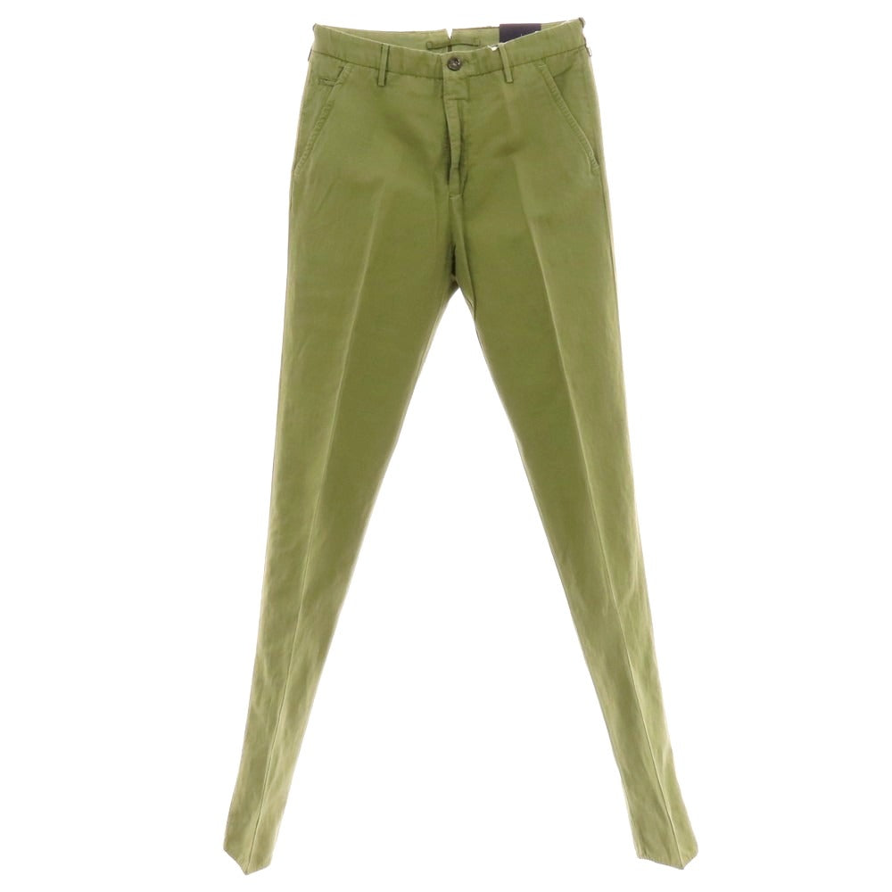 【新品】インコテックス スローウェア INCOTEX SLOWEAR ELEVATE リネンコットン カジュアルスラックスパンツ オリーブグリーン【 44 】【 状態ランクN 】【 メンズ 】