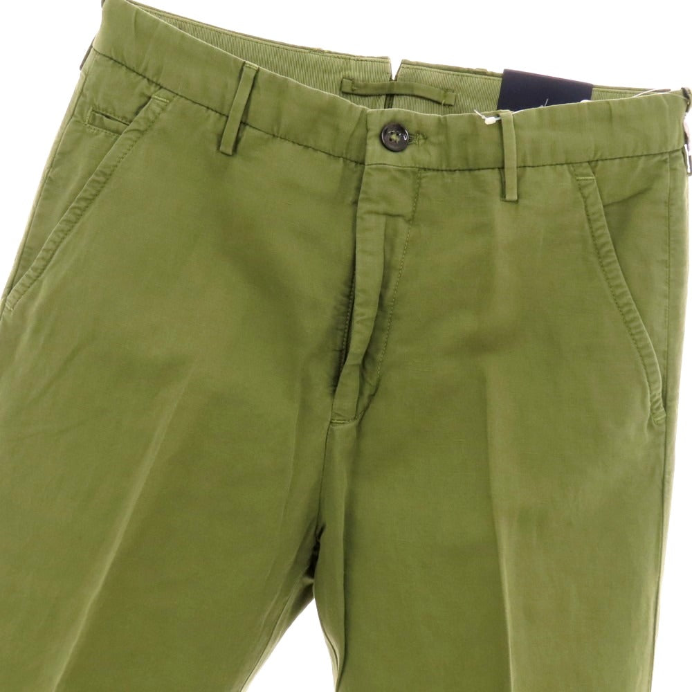 【新品】インコテックス スローウェア INCOTEX SLOWEAR ELEVATE リネンコットン カジュアルスラックスパンツ オリーブグリーン【 44 】【 状態ランクN 】【 メンズ 】