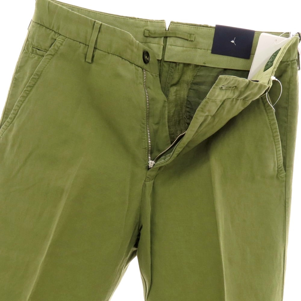 【新品】インコテックス スローウェア INCOTEX SLOWEAR ELEVATE リネンコットン カジュアルスラックスパンツ オリーブグリーン【 44 】【 状態ランクN 】【 メンズ 】