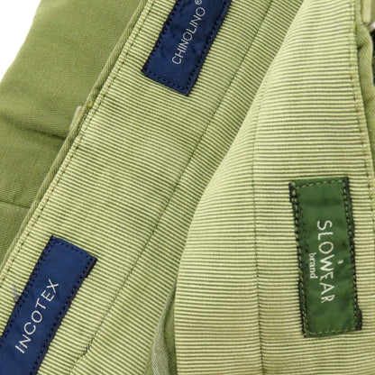 【新品】インコテックス スローウェア INCOTEX SLOWEAR ELEVATE リネンコットン カジュアルスラックスパンツ オリーブグリーン【 44 】【 状態ランクN 】【 メンズ 】