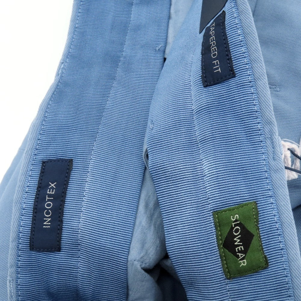 【新品】インコテックス スローウェア INCOTEX SLOWEAR 54型 tapered fit コットンリネン カジュアルスラックスパンツ ライトブルー【 44L 】【 状態ランクN 】【 メンズ 】