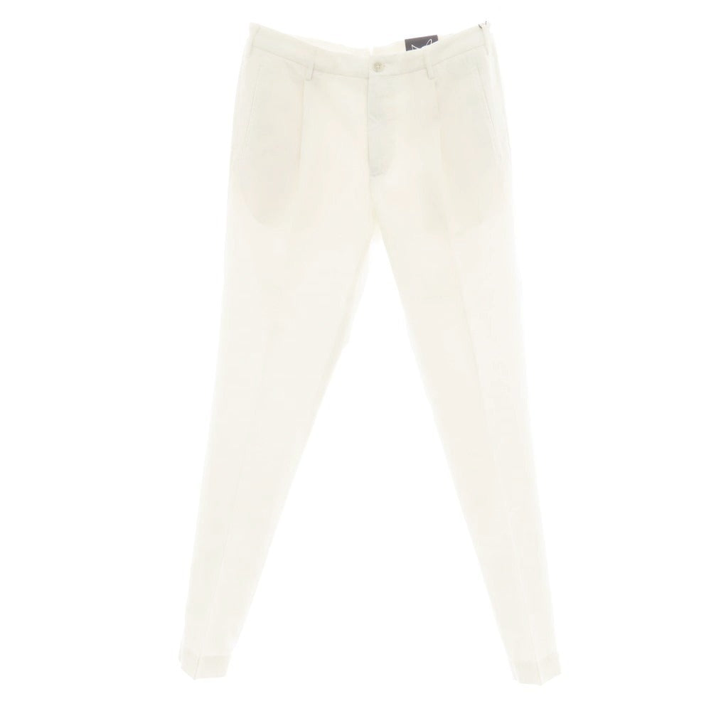 【新品】インコテックス スローウェア INCOTEX SLOWEAR 54型 tapered fit コットンリネン カジュアルスラックスパンツ ホワイト【 50L 】【 状態ランクN 】【 メンズ 】