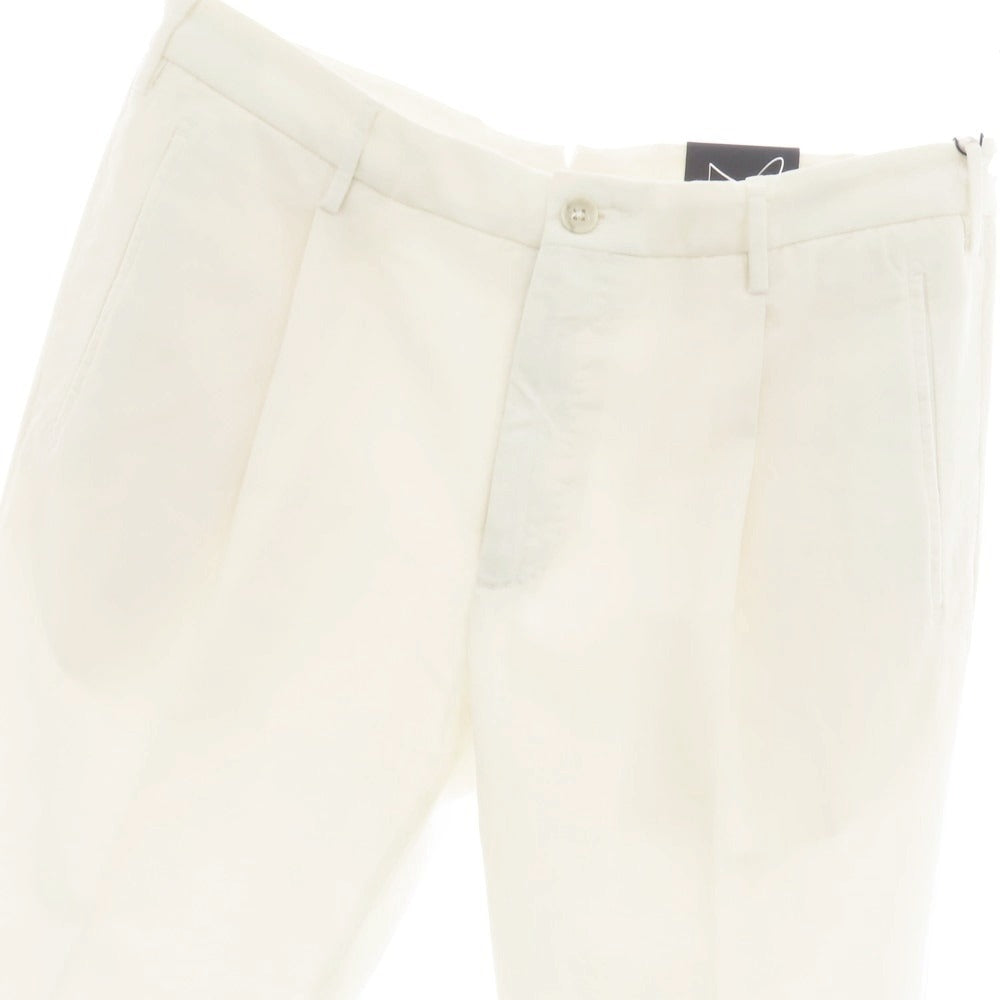 【新品】インコテックス スローウェア INCOTEX SLOWEAR 54型 tapered fit コットンリネン カジュアルスラックスパンツ ホワイト【 50L 】【 状態ランクN 】【 メンズ 】