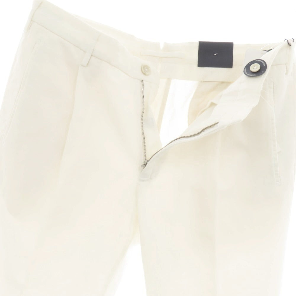 【新品】インコテックス スローウェア INCOTEX SLOWEAR 54型 tapered fit コットンリネン カジュアルスラックスパンツ ホワイト【 50L 】【 状態ランクN 】【 メンズ 】