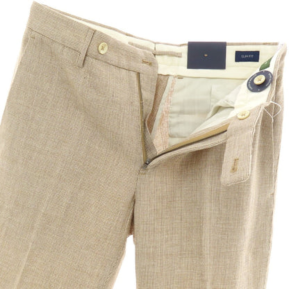 【新品】インコテックス スローウェア INCOTEX SLOWEAR 30型 slim fit レーヨンコットン カジュアルスラックスパンツ ブラウンxホワイト【 44 】【 状態ランクN 】【 メンズ 】