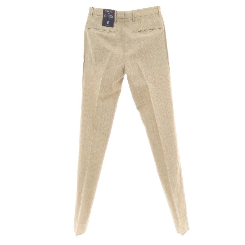【新品】インコテックス スローウェア INCOTEX SLOWEAR 30型 slim fit レーヨンコットン カジュアルスラックスパンツ ブラウンxホワイト【 44 】【 状態ランクN 】【 メンズ 】