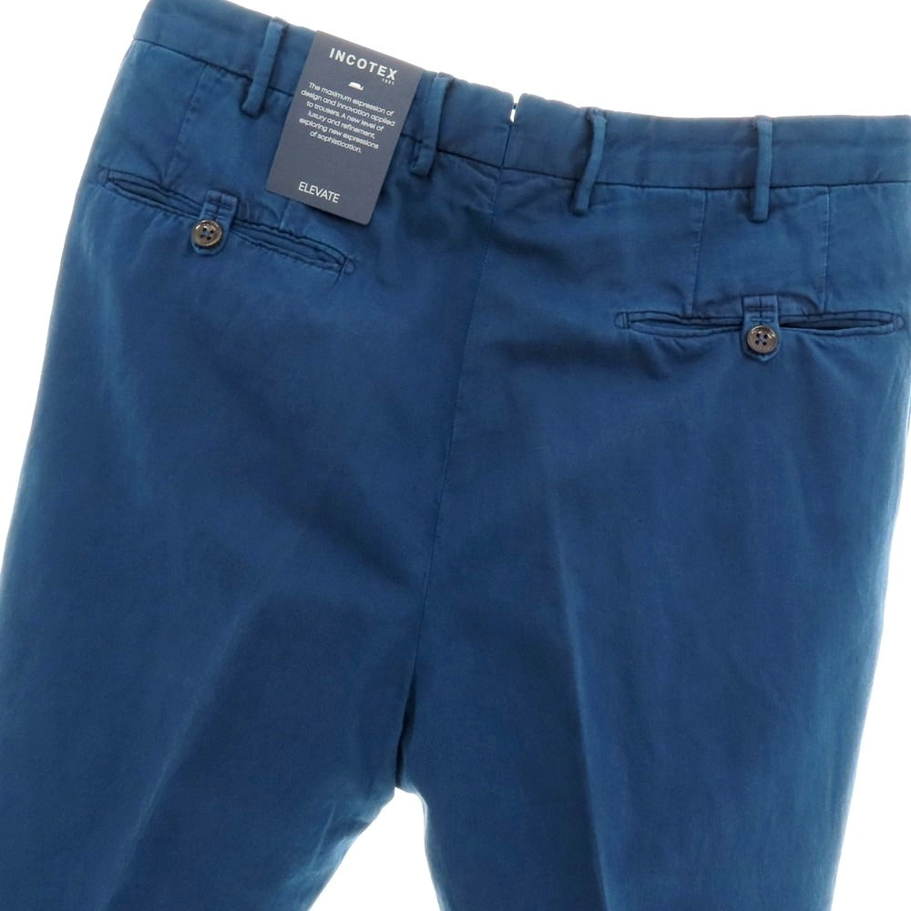 【新品アウトレット】インコテックス スローウェア INCOTEX SLOWEAR ELEVATE ストレッチコットンリネン カジュアルスラックスパンツ ダークブルー【 50L 】【 状態ランクN- 】【 メンズ 】