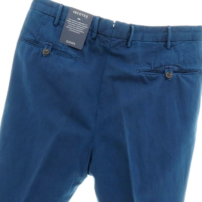 【新品アウトレット】インコテックス スローウェア INCOTEX SLOWEAR ELEVATE ストレッチコットンリネン カジュアルスラックスパンツ ダークブルー【 50L 】【 状態ランクN- 】【 メンズ 】