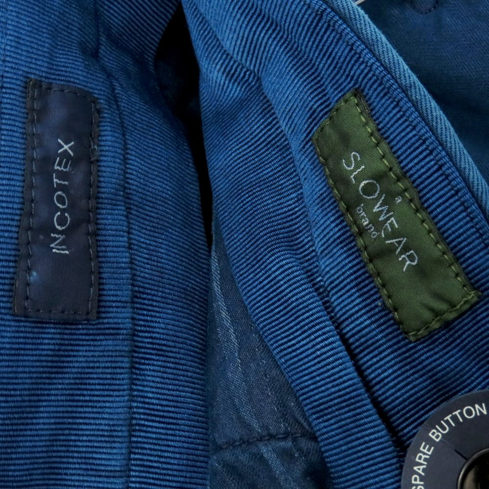 【新品アウトレット】インコテックス スローウェア INCOTEX SLOWEAR ELEVATE ストレッチコットンリネン カジュアルスラックスパンツ ダークブルー【 50L 】【 状態ランクN- 】【 メンズ 】