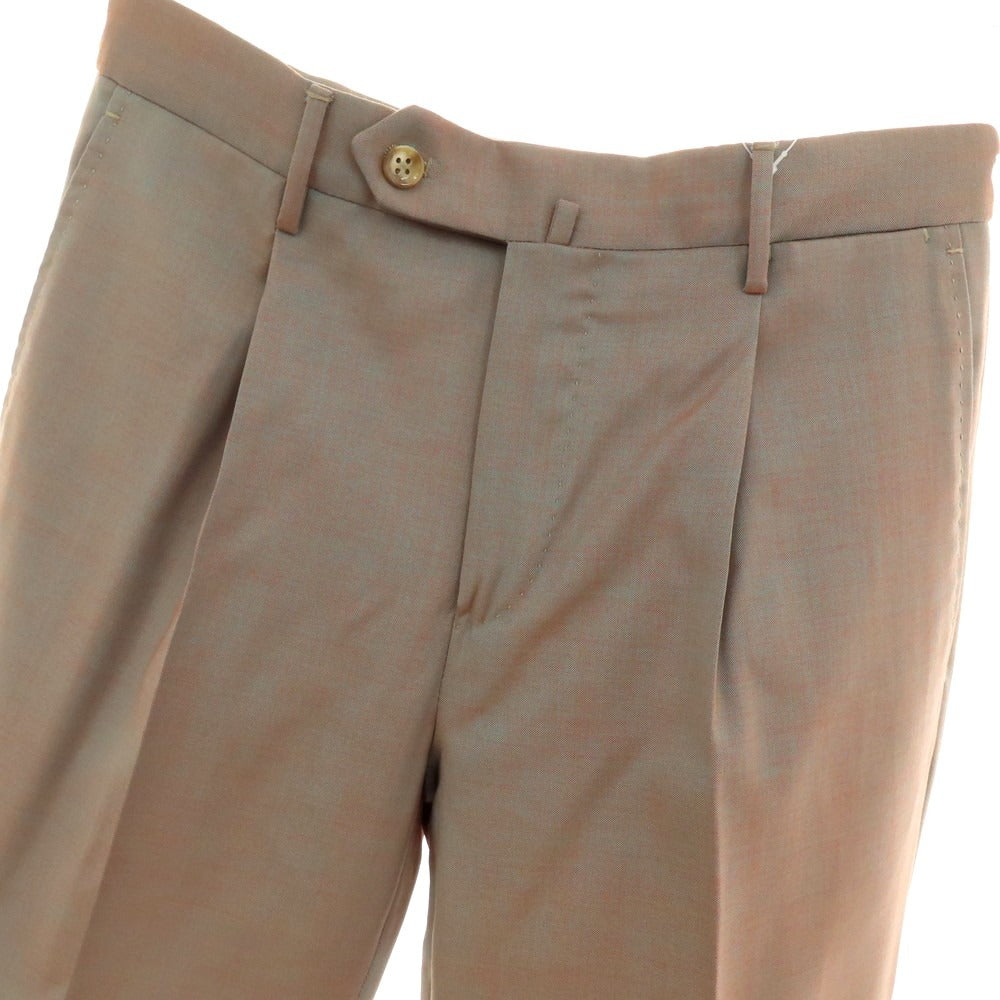 【新品】インコテックス スローウェア INCOTEX SLOWEAR 54型 tapered fit ウール ドレススラックスパンツ ブルーグリーンxオレンジ【 44 】【 状態ランクN 】【 メンズ 】