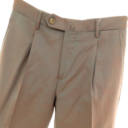 【新品】インコテックス スローウェア INCOTEX SLOWEAR 54型 tapered fit ウール ドレススラックスパンツ ブルーグリーンxオレンジ【 44 】【 状態ランクN 】【 メンズ 】