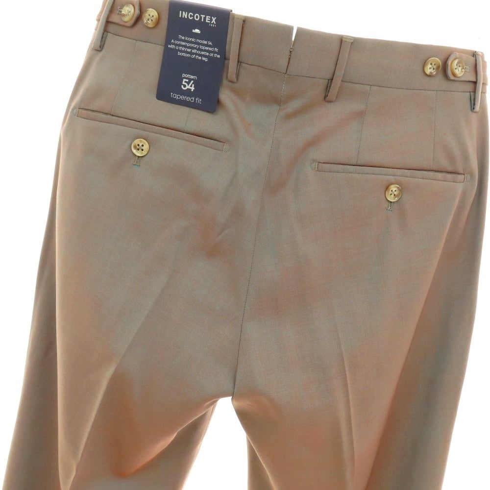 【新品】インコテックス スローウェア INCOTEX SLOWEAR 54型 tapered fit ウール ドレススラックスパンツ ブルーグリーンxオレンジ【 44 】【 状態ランクN 】【 メンズ 】