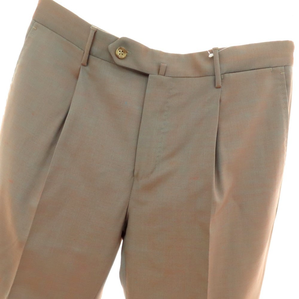 【新品】インコテックス スローウェア INCOTEX SLOWEAR 54型 tapered fit ウール ドレススラックスパンツ ブルーグリーンxオレンジ【 48 】【 状態ランクN 】【 メンズ 】