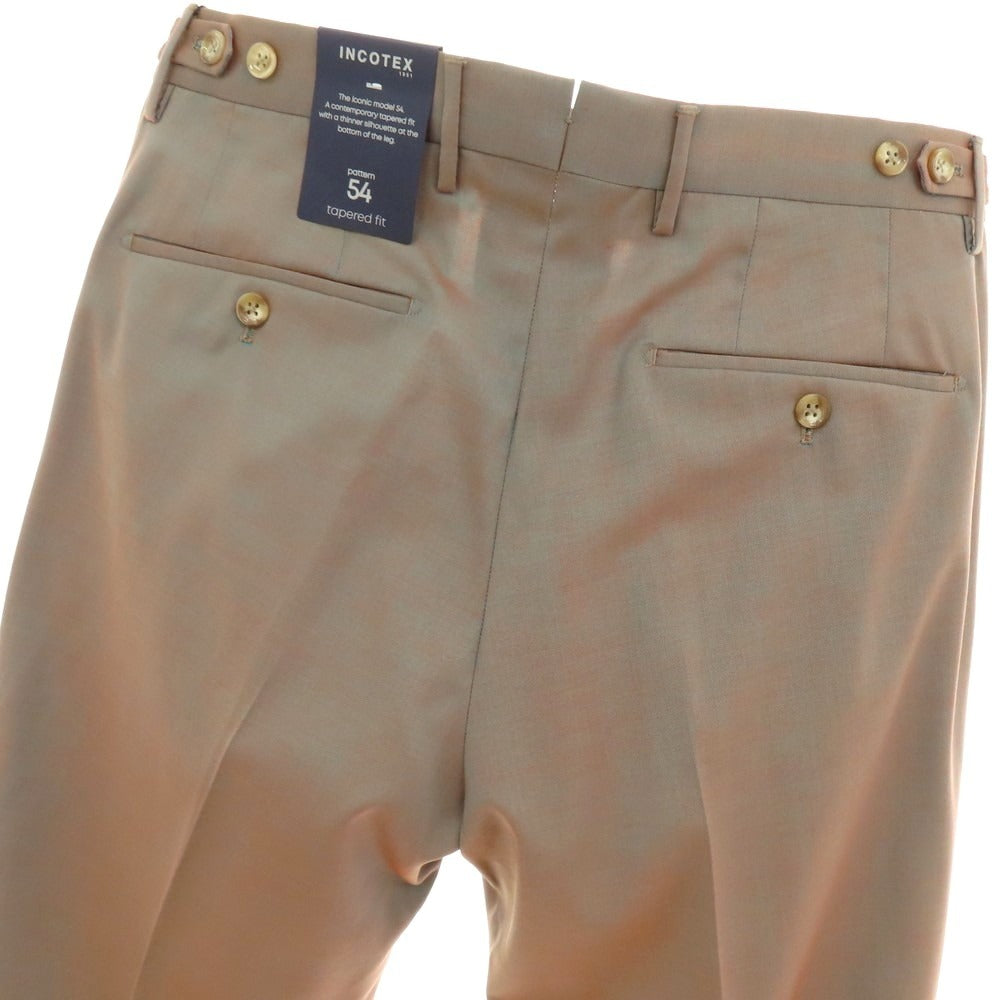 【新品】インコテックス スローウェア INCOTEX SLOWEAR 54型 tapered fit ウール ドレススラックスパンツ ブルーグリーンxオレンジ【 48 】【 状態ランクN 】【 メンズ 】