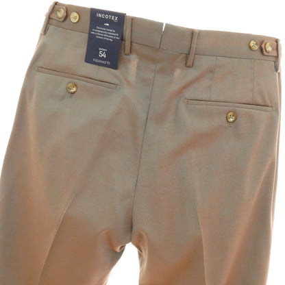 【新品】インコテックス スローウェア INCOTEX SLOWEAR 54型 tapered fit ウール ドレススラックスパンツ ブルーグリーンxオレンジ【 48 】【 状態ランクN 】【 メンズ 】