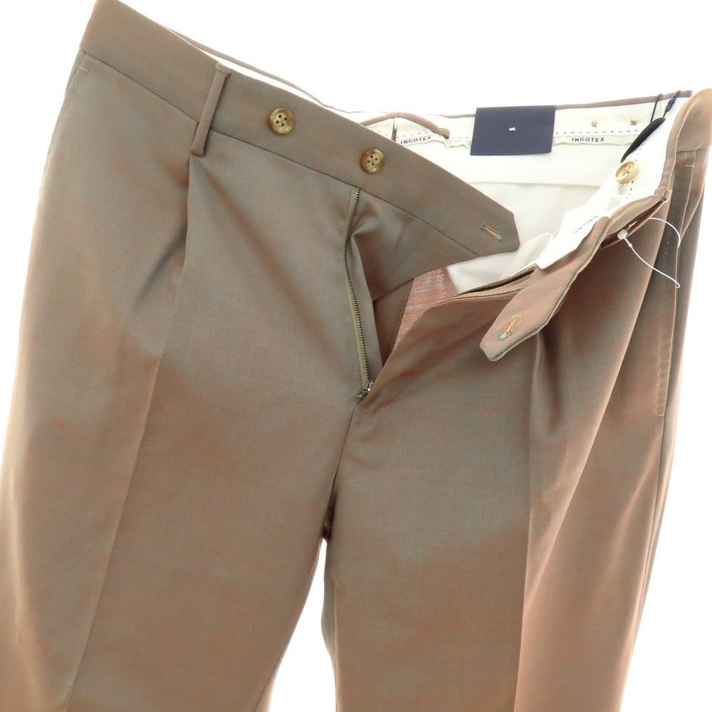 【新品アウトレット】インコテックス スローウェア INCOTEX SLOWEAR 54型 tapered fit ウール ドレススラックスパンツ ブルーグリーンxオレンジ【 48 】【 状態ランクN- 】【 メンズ 】