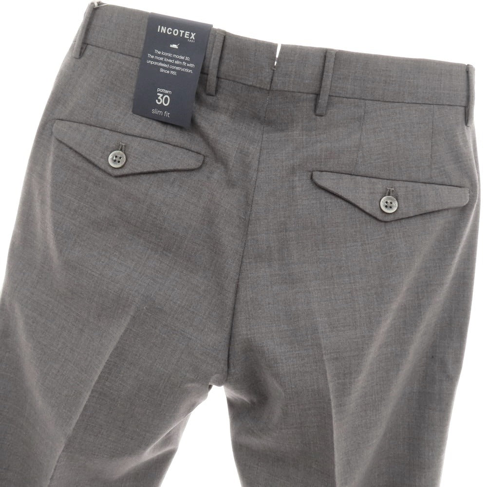 【新品】インコテックス スローウェア INCOTEX SLOWEAR 30型 slim fit ウール ドレススラックスパンツ グレー【 44 】【 状態ランクN 】【 メンズ 】