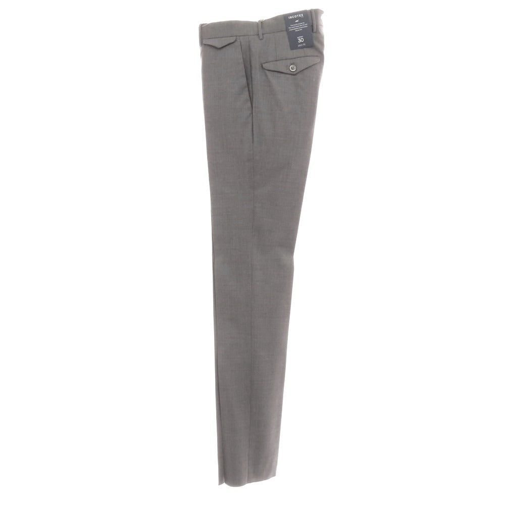【新品】インコテックス スローウェア INCOTEX SLOWEAR 30型 slim fit ウール ドレススラックスパンツ グレー【 44 】【 状態ランクN 】【 メンズ 】
