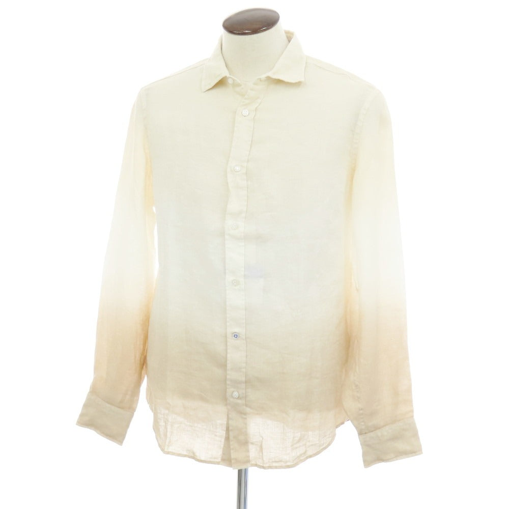 【新品】ヤコブコーエン JACOB COHEN リネン グラデーション カジュアルシャツ ベージュxホワイト【 L 】【 状態ランクN 】【 メンズ 】